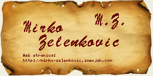 Mirko Zelenković vizit kartica